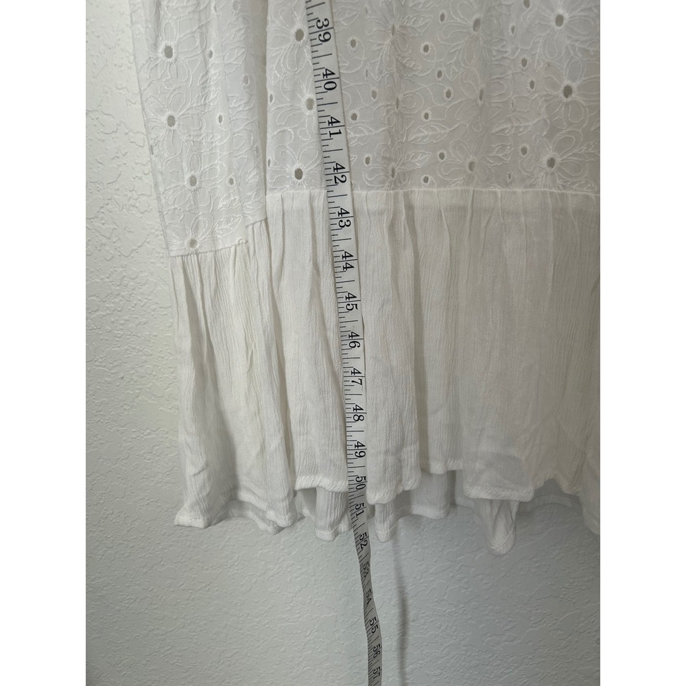 Sonoma Maxi Dress Womens L White Eyelet Tiered Boho Coastal Cottagecore Coquette - Picture 12 of 13
